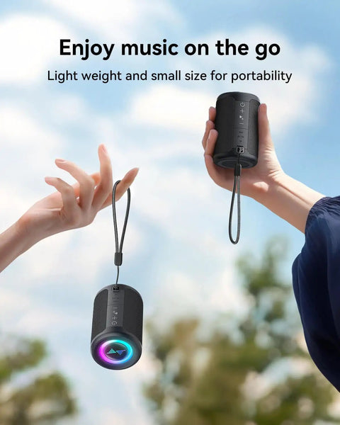 Ultra Lightweight Portable Bluetooth Speaker With LED Lights TWS Stereo Sound Type C Power Bluetooth 5.3 AUX And TF Card Input Outdoor