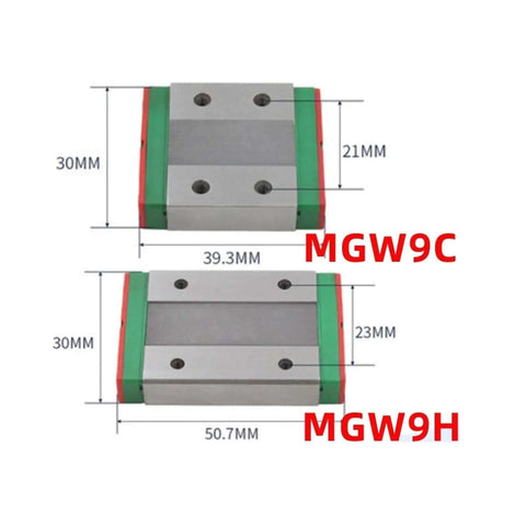 Get High Precision Linear Guide Rail Kit With Smooth MGN And MGW Blocks For CNC Parts Perfect Setup For Your Machine Shop Projects Without Hassle Fast Shipping. MGW9C and MGW9H blocks, 30mm high