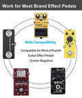 Image showing compatibility of 9V 500mA Guitar Pedal Power Supply For Most Effects Pedals AC Wall Charger with various pedals.