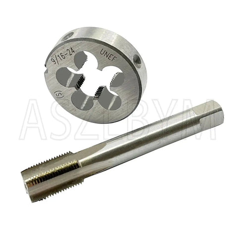 9/16-24 UNEF HSS Right Hand Tap And Die Set for machine work, pro grade, durable high speed steel with fast chip clearance