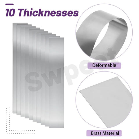 Ten Piece 304 Stainless Steel Shim Stock Kit One Inch By Six Inch By 0.004 Inch Thick For Precision Gaps And Cabinet Adjustments