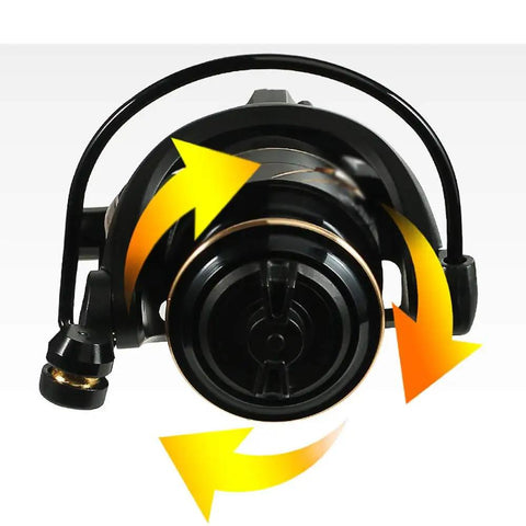 Heavy Duty Metal Spinning Reel For Long Casts With Oblique Mouth Shallow Cup Two Tone Carved Cup Built Tough For Outdoor Fishing