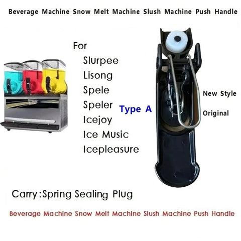 Beefed Up Heavy Duty Freezer Parts For Snow Melt Machine Ice Handle Snowman Melter And Slush Maker Accessories Fits X150 X450 Single Double Triple Cylinder Cold Drink Dispenser 1 Pack black push handle Type A