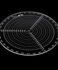 DDWT 300mm round center finder compass in clear acrylic with concentric circles and degree scales