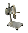 Mini Bench Drill Press With Vibration Free Station And Metal Construction showing compact design and adjustable chuck for precision work.