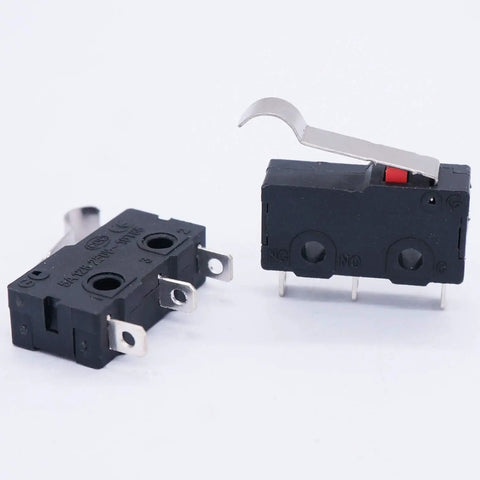 Ten Pack Tiny Micro Limit Switches With SPDT Action 5A 125V 250V AC, 1NO 1NC, 19Mm Lever Arm, Compact Durable Plastic Body