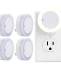 Manual LED Night Light With High Low Off Switch 20 Lumens Brightness Glare Free Warm White 3000K Indoor Night Light For Bathroom Hallway Bedroom Kitchen Energy Efficient ETL Listed 4 Pack