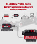 Beefy Low-Profile Brushless Digital Metal Gear Steering Servo with USB programmer for 1/10 and 1/12 RC cars trucks planes