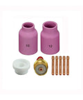 TIG Torch Consumables Kit With Gas Lens And Collet Body For 17 18 26 Series Torches Pro Grade Replacement shown with components