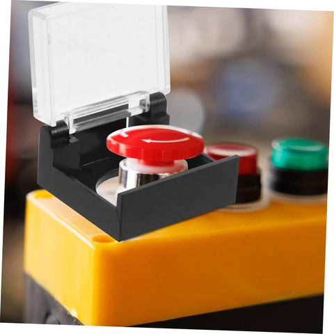 Ten Pack Button Covers For Push Switches Emergency Stop Guards Protective Plastic Covers For Industrial Machinery 16mm Button Holes Easy Install Durable Safety Shield Keeps Your Gear Protected on yellow control panel
