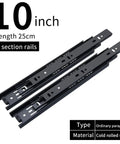 Full Extension Drawer Slides 45mm Soft Close Runners 3 Fold Side Mount For Easy Tool Free Install With Detachable Quick Release Latches Fully Extendable For Maximum Access And Storage Fits Normal 10 Inch Drawers 25 Cm black steel slides