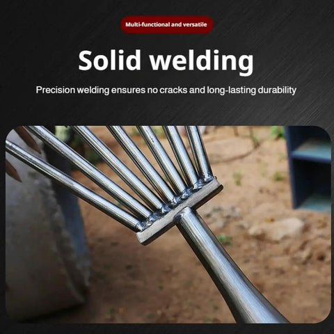 Stainless Steel Lawn Rake With Ergonomic Long Handle For Easy Weeding And Leaf Clearing Multi Claw Garden Heavy Duty Rake solid welding