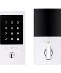 High End Oil Rubbed Bronze Touchscreen Deadbolt With Zwave Smart Home Link And Keyless Entry Crafted From Solid Brass front view with keypad.