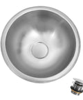 Top view of Stainless Steel Bar Sink 17x19x10 Undermount, 16 Gauge RV And Outdoor Wet Bar Sink with included drain strainer