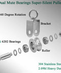 Heavy Duty Single Wheel Swivel Pulley Block Built Tough With 304 Stainless Steel 360 Degree Rotation And 800 Kg Load Capacity For Material Handling And Moving Lifting, exploded view
