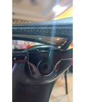 Close-up of Seatpost Saddle 7x9 Clamp Ear With Titanium Bolt Kit For Carbon Rails Upgrade on bike seat, CNC aluminum detail