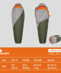 Cosmic Synthetic Fill 40 Degree Backpacking Sleeping Bag With Compression Straps Ultra Compact And Lightweight Regular Size display