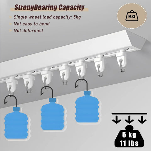 Ultra Thin Ceiling Curtain Rail Aluminum Track For Heavy Curtains With Silent Glide Pulleys, Ceiling Mount Room Divider Rod For Privacy, Black Finish, 12.5m 41ft Length, 1.5 cm Slim Design, Heavy Duty hanging 5 kg load