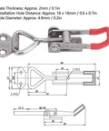 Beefy Heavy Duty Toggle Clamp Clip Set 304 Stainless Steel Quick Fixture with Diagram and Dimensions