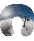 Sunshine U Shape Travel Pillow For Long Haul Flights And Office Naps with mountain and ski lift scenic design