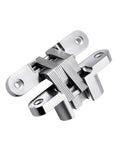 Hidden Gate Hinge Set Stainless Steel Concealed Hinges 180 Degree Folding for invisible doors in a clean stainless finish
