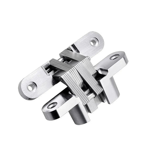 Hidden Gate Hinge Set Stainless Steel Concealed Hinges 180 Degree Folding for invisible doors in a clean stainless finish