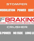 TF Braking High Performance Beefy Ceramic Disc Brake Pads For Shimano Four Piston Calipers, Crusher Gray Compound Design
