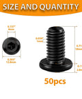 M6x18mm Hex Socket Head Cap Screws 50 Pcs 304 Stainless Steel Black Oxide Fasteners dimensions diagram