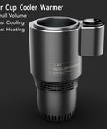 Smart 2 In 1 Car Cup Cooler And Warmer Perfect Tumbler Holder showing a compact black unit with cooling and heating options.
