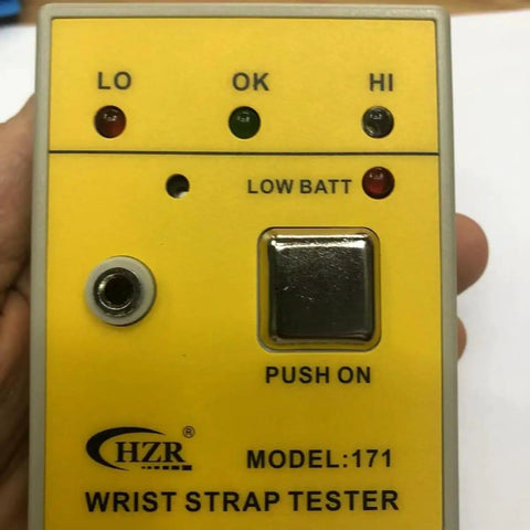 Portable Anti Static Wrist Strap Tester ESD Meter With Audible And Visual Pass Fail Indicator, handheld yellow model 171