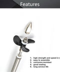RC Boat Drive Shaft Kit With Propeller And Universal Joint, 100mm Shaft, 50mm Sleeve, 36mm Propeller, Stainless Steel features shown
