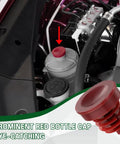 Grab This Red Hydraulic Power Steering Reservoir Cap 2 Pack Straight Up Direct Replacement For Honda Accord Civic Crv Odyssey Rdx Dead On Drop In Fitment 53697Sb3952 Drive Smooth - prominent red cap installed on reservoir.