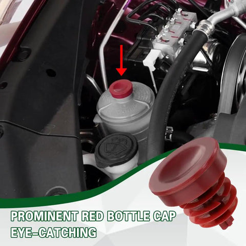 Grab This Red Hydraulic Power Steering Reservoir Cap 2 Pack Straight Up Direct Replacement For Honda Accord Civic Crv Odyssey Rdx Dead On Drop In Fitment 53697Sb3952 Drive Smooth - prominent red cap installed on reservoir.