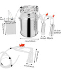 Go To 10L Electric Milking Machine For Cows And Goats With Pulsation Vacuum Pump Portable Milker and components dimensions