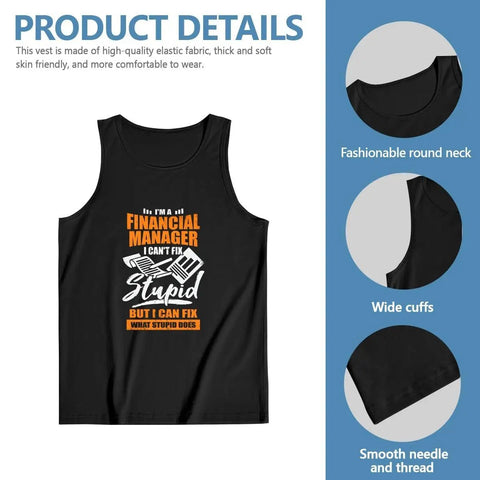 Fire Mens Motorcycle Mechanic Tank Top Hella Soft 100 Percent Cotton Muscle Tee Lightweight Sleeveless Summer Gym Shirt in black with funny graphic.