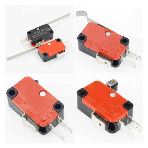 Heavy Duty SPDT Momentary Travel Limit Switch 1NO 1NC With 3 Pin Lever Roller Microswitch, 16A 250VAC, multiple angles