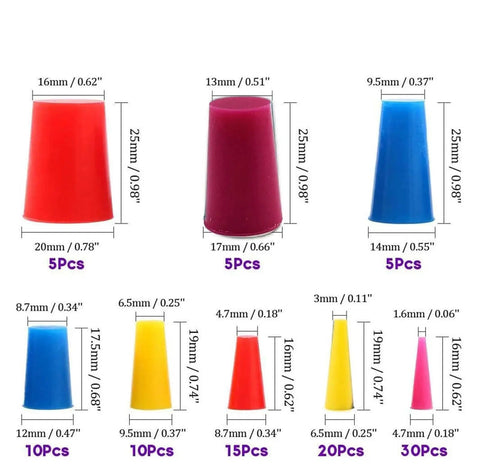 High Temp Silicone Rubber Tapered Plugs Assortment Kit 100 Pcs Durable Heat Resistant Protectors For Pipes Prevents Cracking Or Shrinking Easy Install And Super Tough, assorted sizes