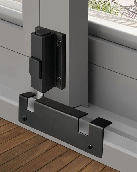 Glass Sliding Door Lock Black Foot Lock For Patio And Sliding Doors Extra Security For Home And Travel Child Safety Lock