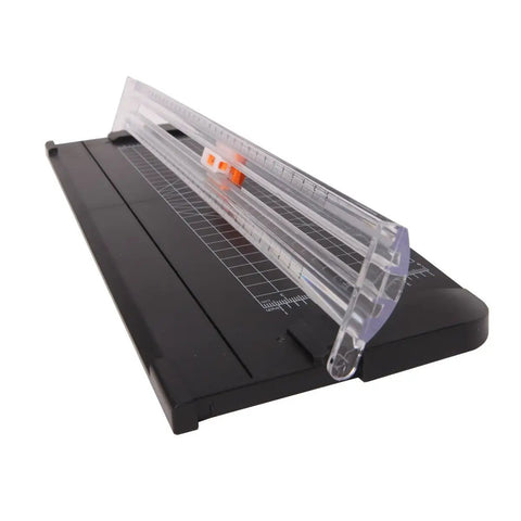 Heavy Duty 12 Inch Paper Trimmer Guillotine Cutter Featuring Auto Safety Guard For A4 Photos Coupons Handles Thick Stock Zero Drama Cuts Crisp Straight Lines Smoothly Powers Through Card For Office Crafting Tasks Black