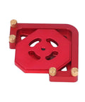 Heavy Duty Aluminum Router Template And Round Corner Radius Jig Tool Set Kit For Woodworking, red aluminum plate with adjustment knobs.