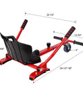 Red Go Kart Seat Attachment For Self Balancing Scooters Fits 6.5 Inch 8 Inch 10 Inch Adjustable Frame With 360 Swivel Wheel