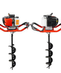 Gas Powered Earth Auger With 6 Inch Digger Bit For Post Holes And Tree Planting, 2 Stroke Engine, Heavy Duty Fence Post Hole Digger