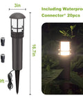 Solar Pool Lights For Above Ground Pools, 8-Pack Low-Voltage Pathway Lights, aluminum, illuminated in garden at night