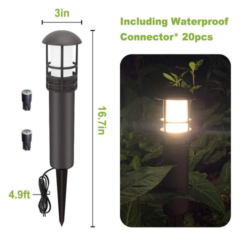 Solar Pool Lights For Above Ground Pools, 8-Pack Low-Voltage Pathway Lights, aluminum, illuminated in garden at night