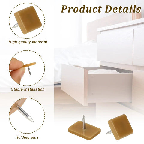 Heavy Duty Plastic Drawer Glide Pads Fix Sticky Dresser Slides With No Sweat Bottom Mount Furniture Runners 16 Pack, holding pins showcase.