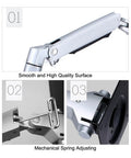 Heavy Duty Aluminum Wall Mount Monitor Arm For 17 To 27 Inch Displays Full Motion Swivel showing smooth surface and mechanical spring adjustments.