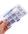 RC Car Screw Fasteners Tool Kit With Wrench And Arm Pin Screws For Quick Repairs And Easy Maintenance An All In One Gasket Replacement Set With Nuts Bolts And Tools For Pro Level RC Car Upkeep in a clear plastic organizer box