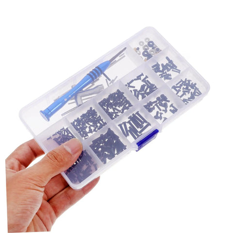 RC Car Screw Fasteners Tool Kit With Wrench And Arm Pin Screws For Quick Repairs And Easy Maintenance An All In One Gasket Replacement Set With Nuts Bolts And Tools For Pro Level RC Car Upkeep in a clear plastic organizer box