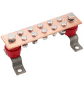 Wall Mounted Copper Ground Bar Kit With Ten Terminal Positions For Quick Multi Point Grounding, Heavy Duty Copper Busbar Measures 0.24 By 1.97 By 7.87 Inches, Preassembled Brackets And Insulators For Easy Install, Corrosion Resistant.