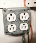 Twelve Pack Four Inch Square Electrical Boxes With One And A Half Inch Deep Metal Junction Boxes 21 Cubic Inches Galvanized Steel Knockouts